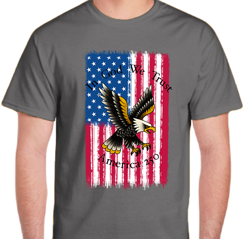 America 250 Flag Men's Front Graphics