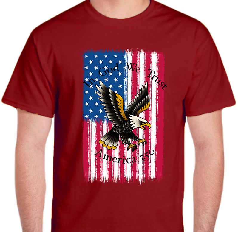 America 250 Flag Men's Front Graphics