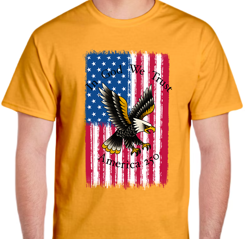 America 250 Flag Men's Front Graphics