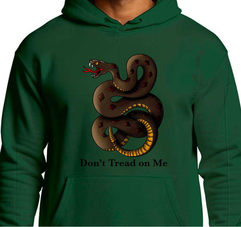 Don't Tread on Me Hoodie Front Graphics