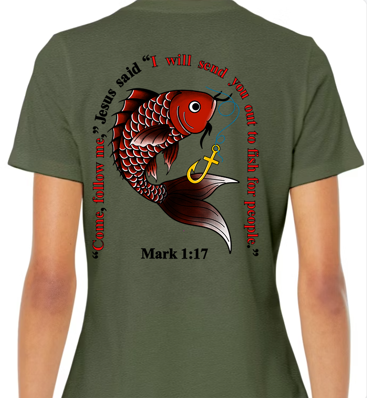 Mark 1:17 Women's Back Graphic