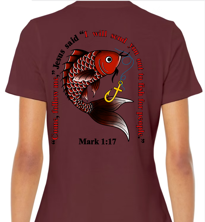 Mark 1:17 Women's Back Graphic
