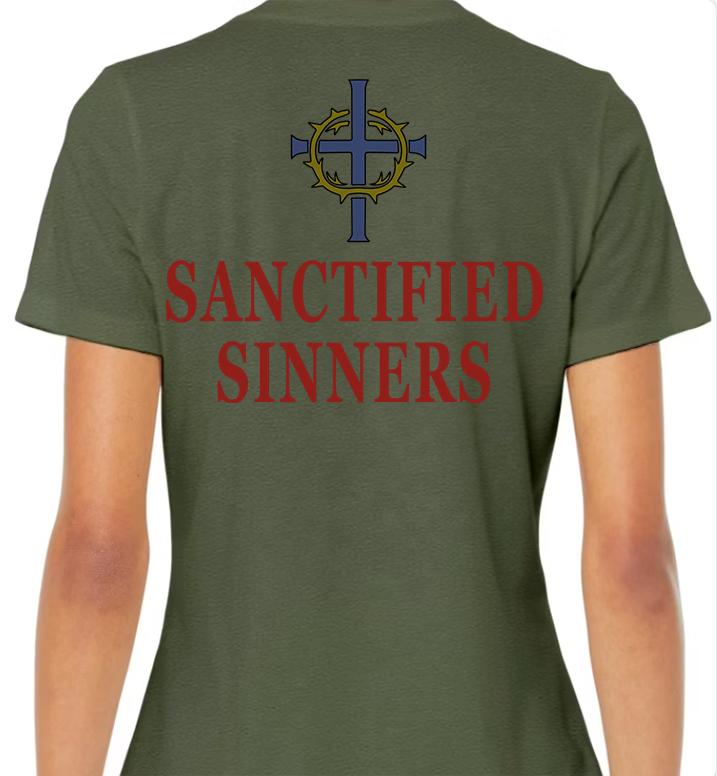 Sanctified Sinners Logo Women's Back Graphic