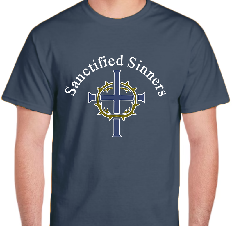 Sanctified Sinners Logo White Men's Front Graphic