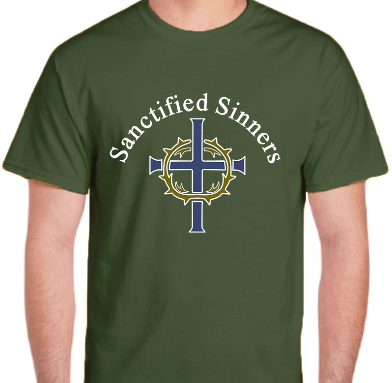 Sanctified Sinners Logo White Men's Front Graphic