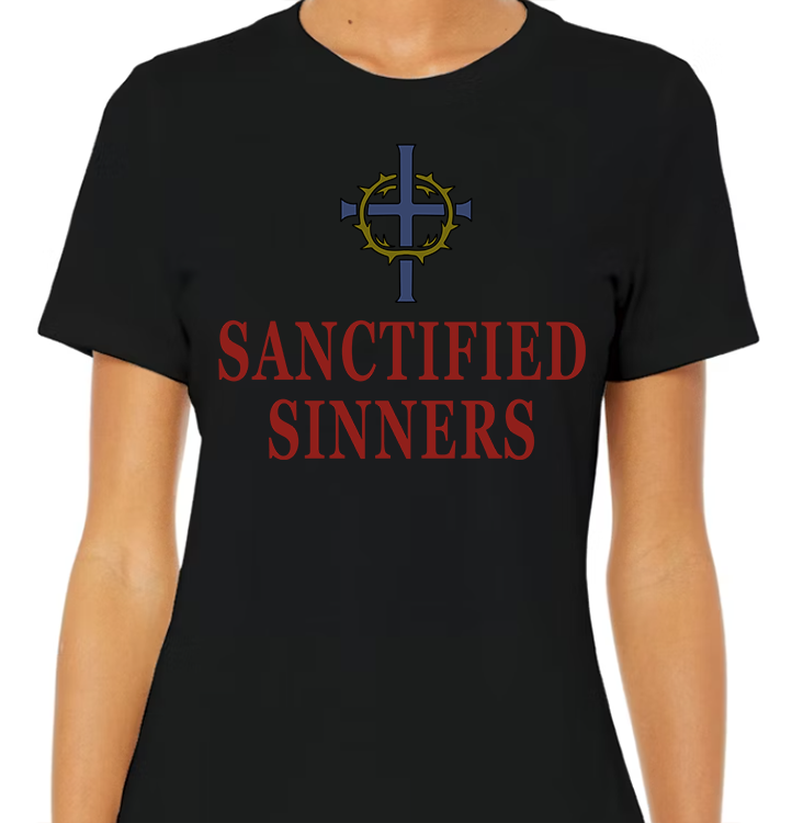 Sanctified Sinners Logo White Women's Front Graphic