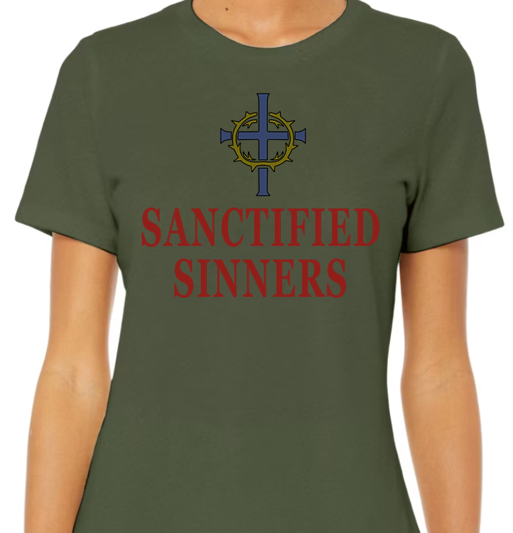 Sanctified Sinners Logo White Women's Front Graphic