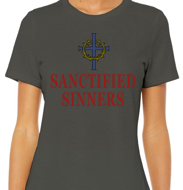 Sanctified Sinners Logo White Women's Front Graphic