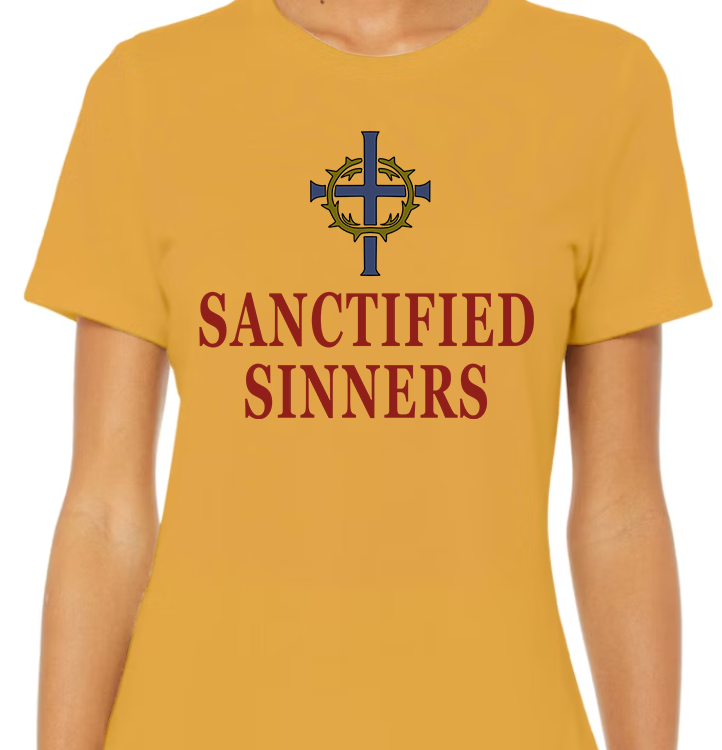 Sanctified Sinners Logo White Women's Front Graphic