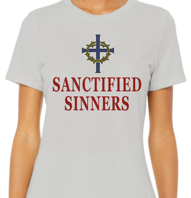 Sanctified Sinners Logo White Women's Front Graphic